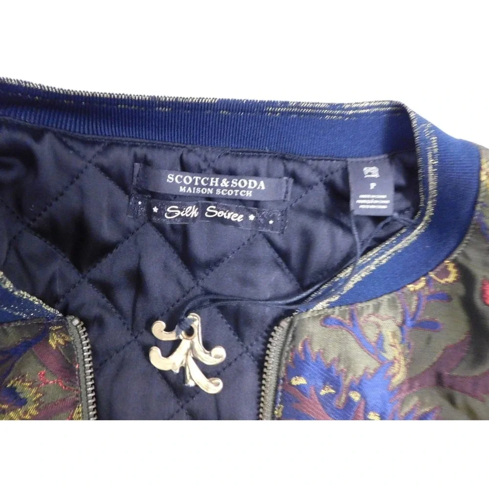 Scotch & Soda Silk Soiree Women's Floral Tapestry Bomber Jacket Size P - Picture 4 of 5